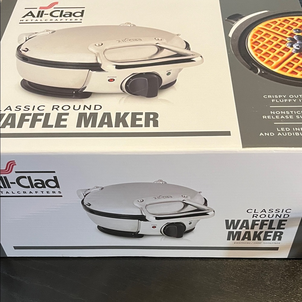 All-Clad classic round Stainless Steel Waffle Maker - Silver (used once) - Picture 2 of 8